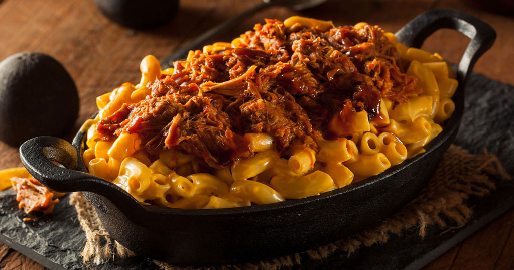 Slow Cooker Bacon BBQ Pork Mac & Cheese